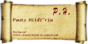 Pautz Hilária névjegykártya